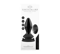 Shots Chrystalino Vibrante - Stretchy Rechargeable 10 Speed Glass Vibrator With Suction Cup And Remote - Black