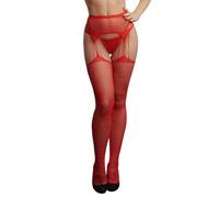 Shots Le Désir - Suspender Rhinestone Pantyhose - Red