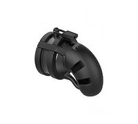 ManCage - Cage de chasteté #18 - Silicone, ballsplitter 9 cm - Noir