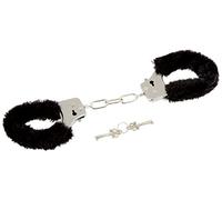 Shots Ouch! Black & White - Pleasure Furry Hand Cuffs With Quick-Release Button