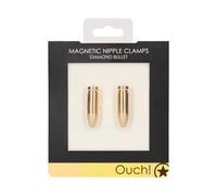 Shots Ouch! - Magnetic Diamond Bullet Nipple Clamps - Gold