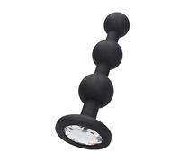 Shots Ouch! - Silicone Beaded Diamond Butt Plug - Black