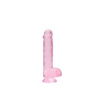Shots RealRock REA090PNK - Gode Réaliste de 15 cm avec Couilles - avec Ventouse - Fabriqué en TPE - Rose