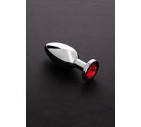Shots Steel - Medium Jeweled Butt Plug - Red