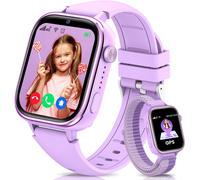 Shou-4g Montre Connectée Enfants,Montre Telephone Enfant Avec Gps,Appels,Appels Vidéo,Messages,Mode École,Fonction Sos,Étanche Ip68,Réveil,Appareil Photo Et Podomètre (Violet)