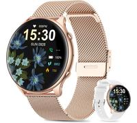 Shou-Montre Connectée Femme Ronde Avec Tension Artérielle/Sommeil Moniteur/Cycle Menstruel/Fréquence Cardiaque/Podometre,1,39"" Smartwatch Avec Appel Bluetooth Pour Ios Android (Or Rose)