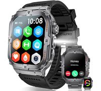 Shou-Smartwatch Militaire Hommes Lampe De Poche Led 1,96'' Amoled Montre Sport Extra Grande Batterie Tracker Fitness Extérieur Ip68 Étanche Smartwatches Pour Android Ios