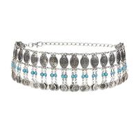 SHOUKAII Bohemian Ethnic Retro Tassel Pendant Waist Chain Belly Dance Waist Chain Dance Chain(D)