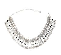 SHOUKAII Bohemian Ethnic Retro Tassel Pendant Waist Chain Belly Dance Waist Chain Dance Chain(E)