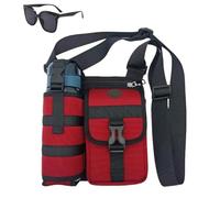 Shoulder Bag with Water Bottle Holder, Multi Compartment Lightweight Hiking Crossbody, Workout Sports Sling Messenger