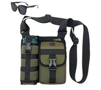 Shoulder Bag with Water Bottle Holder, Multi Compartment Lightweight Hiking Crossbody, Workout Sports Sling Messenger