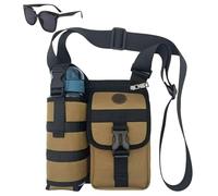 Shoulder Bag with Water Bottle Holder, Multi Compartment Lightweight Hiking Crossbody, Workout Sports Sling Messenger