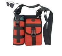 Shoulder Bag with Water Bottle Holder, Multi Compartment Lightweight Hiking Crossbody, Workout Sports Sling Messenger
