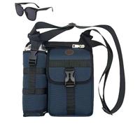 Shoulder Bag with Water Bottle Holder, Multi Compartment Lightweight Hiking Crossbody, Workout Sports Sling Messenger