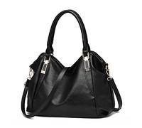 Shoulder Bags For Women Roomy Fashion Womens Handbags Ladies Purse Satchel Tote Leather Bag(Black)