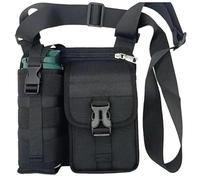 Shoulder Bags with Water Bottle Holder, Multi Compartment Lightweight Hiking Crossbody, Workout Sports Sling Messenger(Black)