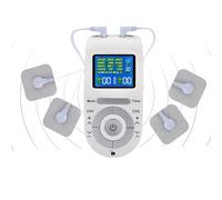 Shoulder Massager, Electric Massage Pad, Adjustable Cordless Ergonomic Lightweight Compact LCD Screen Battery Powered ABS Material, Wireless Massager for Neck Back Waist, White