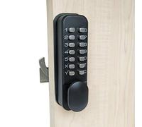 ShouSiFang serrure de porte coulissante numérique à code facile,Sans clé (Noir)