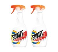 Shout Lot de 2 sprays détachants 500 ml | Détachant à lessive | Détachant triple action | Élimine les taches tenaces | Action biologique sur les taches