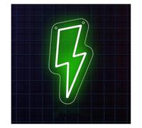 SHOUXI LED néon signe Décor Mural Néon En Forme D'éclair, Panneau Alimenté Par USB Pour Chambre D'enfants, Fête, Maison, Bureau, Café, 6.69x3.54inch(Orange,Blue,Green,Silver,Black)