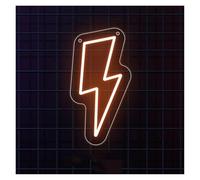 SHOUXI LED néon signe Décor Mural Néon En Forme D'éclair, Panneau Alimenté Par USB Pour Chambre D'enfants, Fête, Maison, Bureau, Café, 6.69x3.54inch(Orange,Blue,Green,Silver,Black)