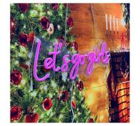 SHOUXI LED néon signe Décoration Murale Let's Go Girls en Enseigne Lumineuse Néon Pour Salle De Jeux, Chambre, Bar, Salon Ou Fête D'anniversaire 48cm(Violet)