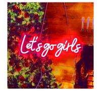 SHOUXI LED néon signe Décoration Murale Let's Go Girls en Enseigne Lumineuse Néon Pour Salle De Jeux, Chambre, Bar, Salon Ou Fête D'anniversaire 48cm(Rouge)