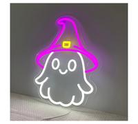 SHOUXI LED néon signe Décoration Murale Néon Fantôme Pour Fête D'Halloween, Salle De Jeux, Chambre, Bar, Salon, Anniversaire 48cm