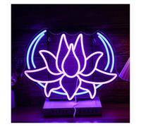 SHOUXI LED néon signe Enseigne Au Néon En Forme De Fleur De Lotus Pour Décoration Murale Lumière LED À Intensité Variable Pour Café Salle De Yoga Maison Grotte 39.4cmx30cm