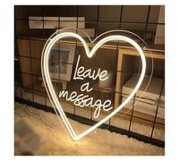 SHOUXI LED néon signe Enseigne Au Néon Leave A Message, Lumières LED Gravées Pour Décoration De Mariage, Fête De Famille, Décors Muraux De Bar À Café(30x30cm)