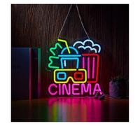 SHOUXI LED néon signe Enseigne Au Néon LED Cinema Alimentée Par USB, Décoration Murale À Intensité Variable, Pour Salle De Fête Décor De Théâtre 30cm×39.3cm