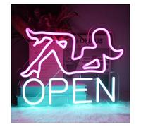 SHOUXI LED néon signe Enseigne Au Néon Open Pour Décoration Murale, Éclairage LED Pour Bar, Restaurant, Hôtel, Boutique, Club, Fête, 38x28.5cm