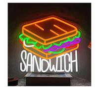 SHOUXI LED néon signe Enseigne Au Néon Sandwich USB À Intensité Variable, Lumière Pour Cuisine, Restaurant, Restauration Rapide, Bar, Entreprise, Décoration De Fête, 35cmx32cm