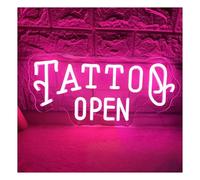SHOUXI LED néon signe Enseigne Au Néon Tattoo OPEN Pour Salon De Tatouage, Éclairage Pour Beauté, Décoration Murale, Enseignes Commerciales 40cmx18cm(B)