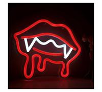 SHOUXI LED néon signe Enseigne Lumineuse Au Néon LED Lèvres Vampire Pour Éclairage De Décoration Murale Pour Fête Club Bar Homme Caverne Signe Esthétique Éclairé 25cm×20.5cm