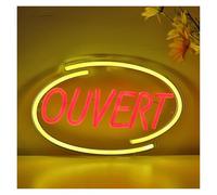 SHOUXI LED néon signe Enseigne Lumineuse Au Néon Ouvert Alimentée Par USB, Pour Salle De Fête, Boutique, Pub, Club, Galerie, Studio, Décoration Murale Éclairée, 28.2cm×17.9cm