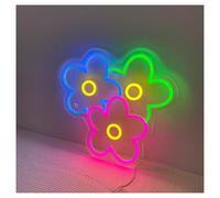 SHOUXI LED néon signe Enseigne Lumineuse LED Fleurs Éclatantes - Décoration Murale Florale Pour La Maison, Chambre, Une Fête, Vitrine Ou Entrée De Commerce 43cm