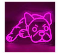 SHOUXI LED néon signe Enseigne Lumineuse LED Néon Bouledogue Français, Intensité Variable USB Pour Chambre D'enfant, Animalerie, Magasin, Bar, Décoration Murale 35.5cmx28cm