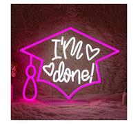 SHOUXI LED néon signe Enseigne Lumineuse LED Néon I'm Done Avec Intensité Variable Pour Salle De Jeux, Chambre, Bar, Mariage, Anniversaire, Décoration Murale 38cmx28.5cm