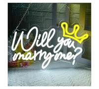 SHOUXI LED néon signe Enseigne Lumineuse LED Néon Will You Marry Me À Intensité Variable Pour Demande En Mariage, Fiançailles, Décoration Murale, 40cmx25.5cm