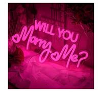 SHOUXI LED néon signe Enseigne Lumineuse LED Néon Will You Marry Me À Intensité Variable Pour Les Mariages, Les Fiançailles, La Décoration De Chambres Et De Fêtes 45cmx22.1cm(Rose red)