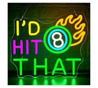 SHOUXI LED néon signe Enseigne Lumineuse Néon « Billard » À Intensité Variable USB « Je Ferais Mouche » Décoration Pour Club, Bar, Salle De Jeux, Garage Aménagé Ou Entreprise