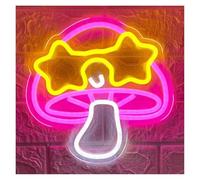 SHOUXI LED néon signe Enseigne Lumineuse Néon Champignon Étoile Lunettes Intensité Variable Pour Salle De Jeux Chambre Bar Fête D'anniversaire Club Décoration 32.5cmx32.5cm