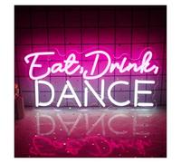 SHOUXI LED néon signe Enseigne Lumineuse Néon Eat Drink Dance À Intensité Variable USB Pour Studio De Danse, Bar, Fête, Club, Salle De Jeux, Décoration Intérieure 42x21cm