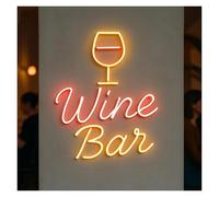 SHOUXI LED néon signe Enseigne Lumineuse Néon Élégante Et Vintage Pour Bar À Vin, Idéale Pour L'ouverture D'un Établissement, Salle De Dégustation Ou Salon. Décoration Murale De 38cm