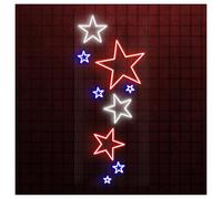 SHOUXI LED néon signe Enseigne Lumineuse Néon Étoiles Faite Main, Idéale Pour Décorer Une Chambre D'enfant, Luminosité Réglable, 50cm