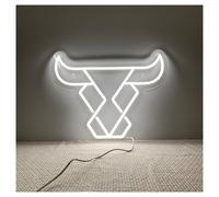 SHOUXI LED néon signe Enseigne Lumineuse Néon Tête De Taureau, Style Western Texan, 45cm, Décoration Vitrine, Entrée Commerce