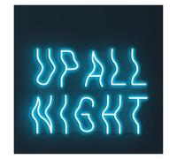 SHOUXI LED néon signe Enseigne Lumineuse Néon UP All Night Faite Main, Idéale Pour Décorer Une Chambre De Gamer Luminosité Réglable 46cm(Ice blue)