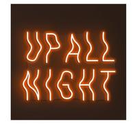 SHOUXI LED néon signe Enseigne Lumineuse Néon UP All Night Faite Main, Idéale Pour Décorer Une Chambre De Gamer Luminosité Réglable 46cm(Orange,Blue,Green,Silver,Black)