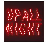 SHOUXI LED néon signe Enseigne Lumineuse Néon UP All Night Faite Main, Idéale Pour Décorer Une Chambre De Gamer Luminosité Réglable 46cm(Rouge)